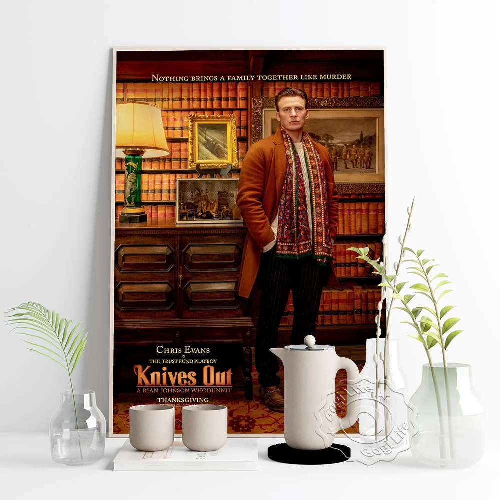 Постер американского фильма ножи художественный постер Даниэль Крейг Крис Эванс