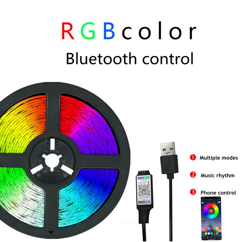 

Светодиодная лента RGB 2835 цветов Bluetooth USB ИК-пульт дистанционного управления Гибкая лампа лента Диодная DC5V TV подсветка ночное освещение свето...