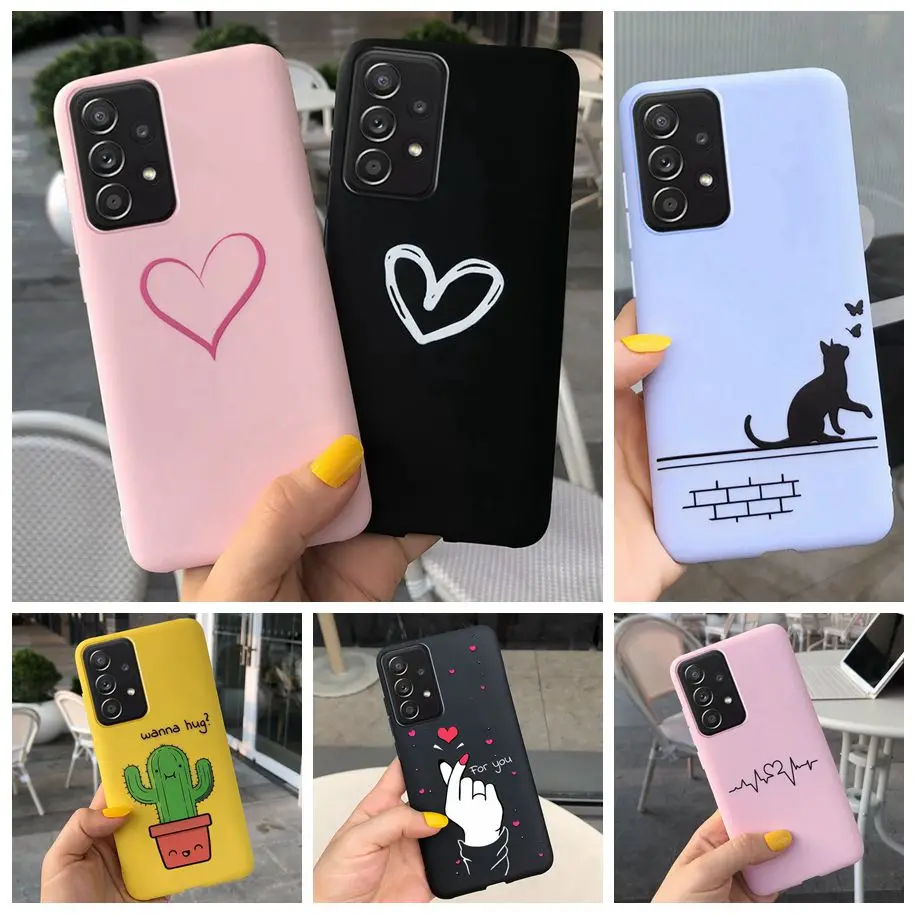 Чехол для Samsung Galaxy A72 2021 пара сердечек мягкая задняя крышка телефона из ТПУ 4G 5G