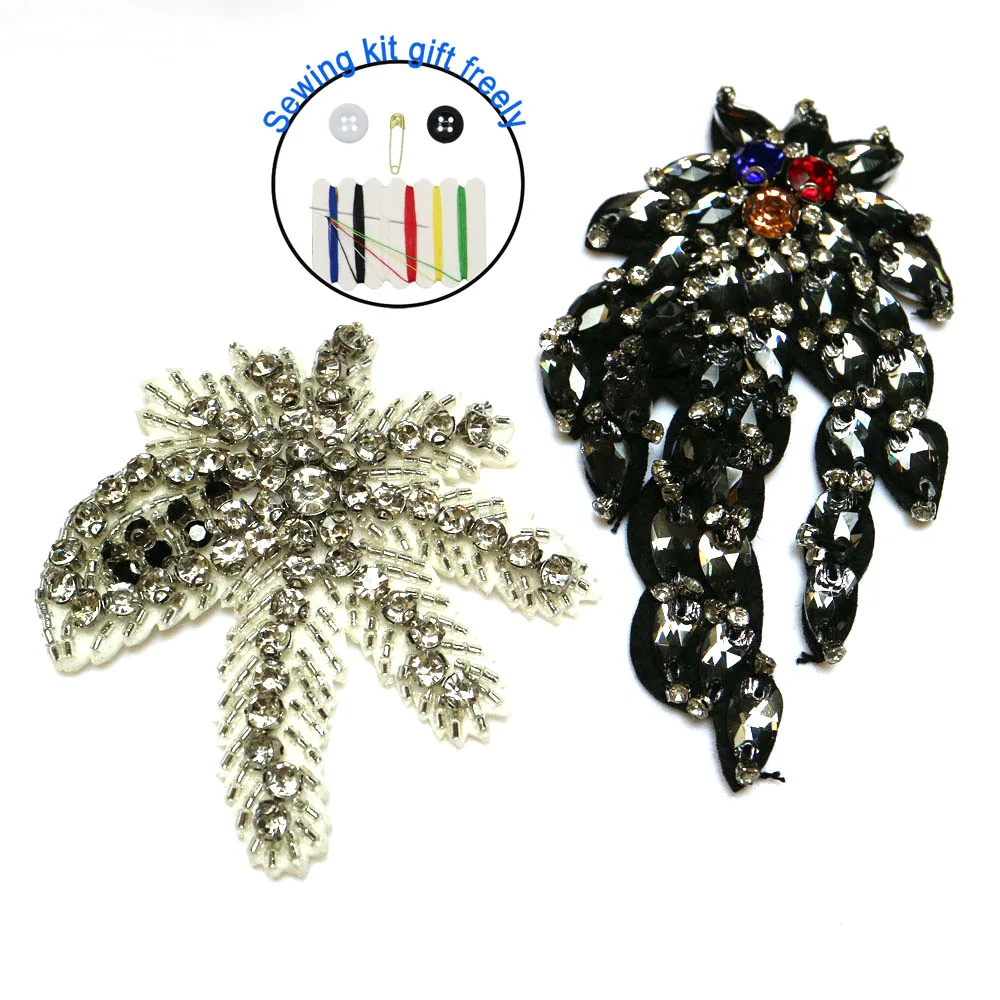 1 шт. Цветочные аппликации из бисера патчи для одежды Сделай Сам пришить стразы