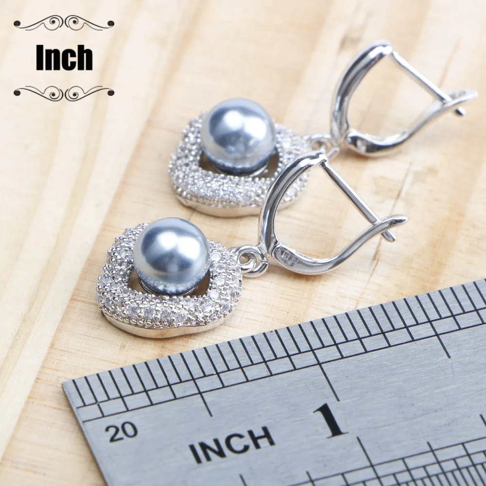 Набор свадебных ювелирных украшений с жемчугом из стерлингового серебра 925 пробы