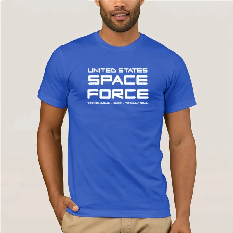 2020 модная летняя футболка 100% хлопок забавная космическая сила против Дональда