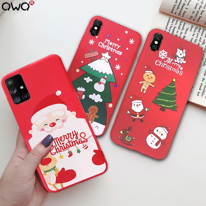 Стильны рождественских чехол для самсунг Samsung Галактики A51 чехлы S8 S9 S10 S20 Plus Note 10 9 8