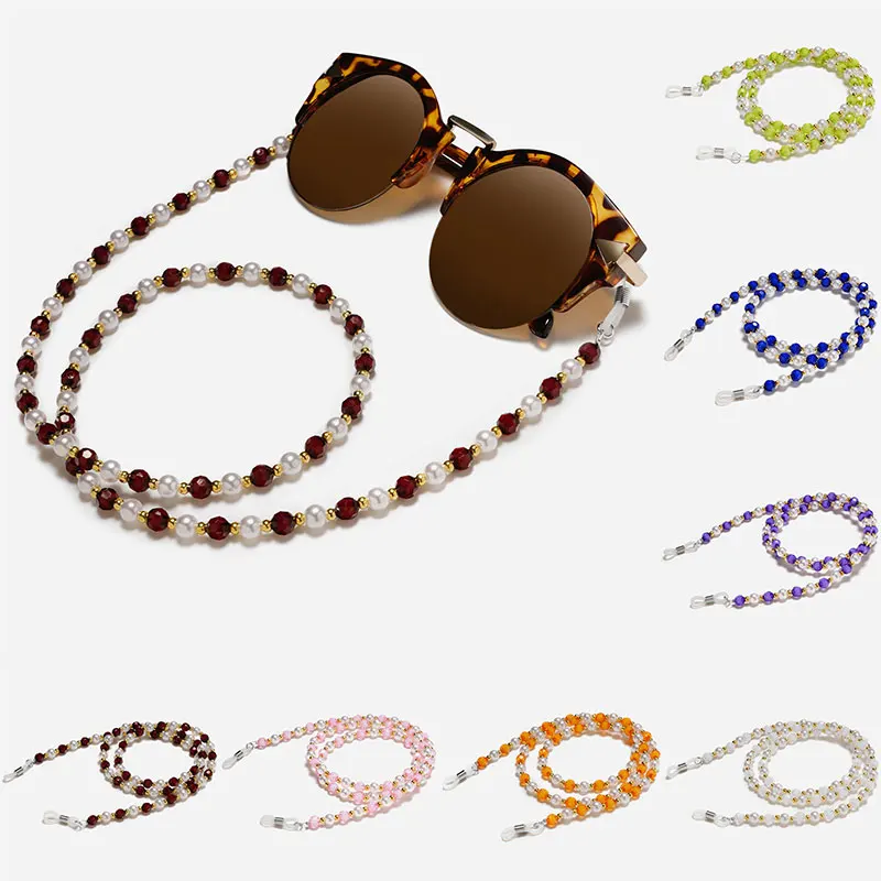 

2020 New Fashion Pearl Beaded Glasses Rope Chain for Women Metal Reading Sunglasses Cords Casual Eyeglass chain for glasses Girl