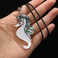natural shell animal shape mother of pearl shell necklace pendants charms for women jewelry gift size 30x60mm length 55cm