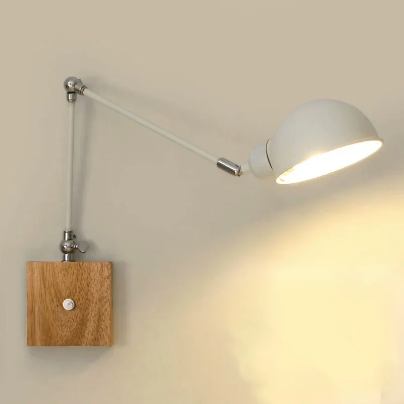 Лофт железная деревянная рука свет спальня прикроватный светильник для коридора