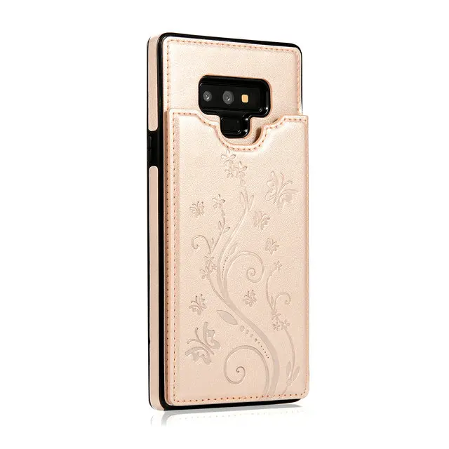 Роскошный кожаный чехол для samsung S9Plus чехол S10Plus Note9 чехол для Note 9 Galaxy S10 S9 S8 Etui для samsung Note 10 Plus чехол S10E - Цвет: Gold Pattern