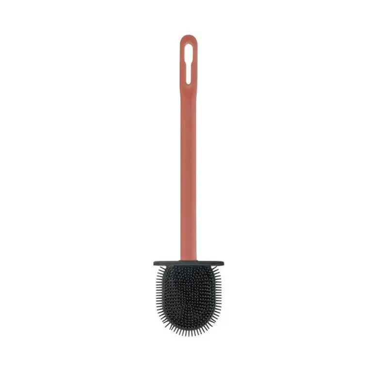 

Silicone Wc Toilet Brush Flat Head Flexible Soft Bristles Brush With Quick Drying Holder Set For Bathroom Gap Cleaning
