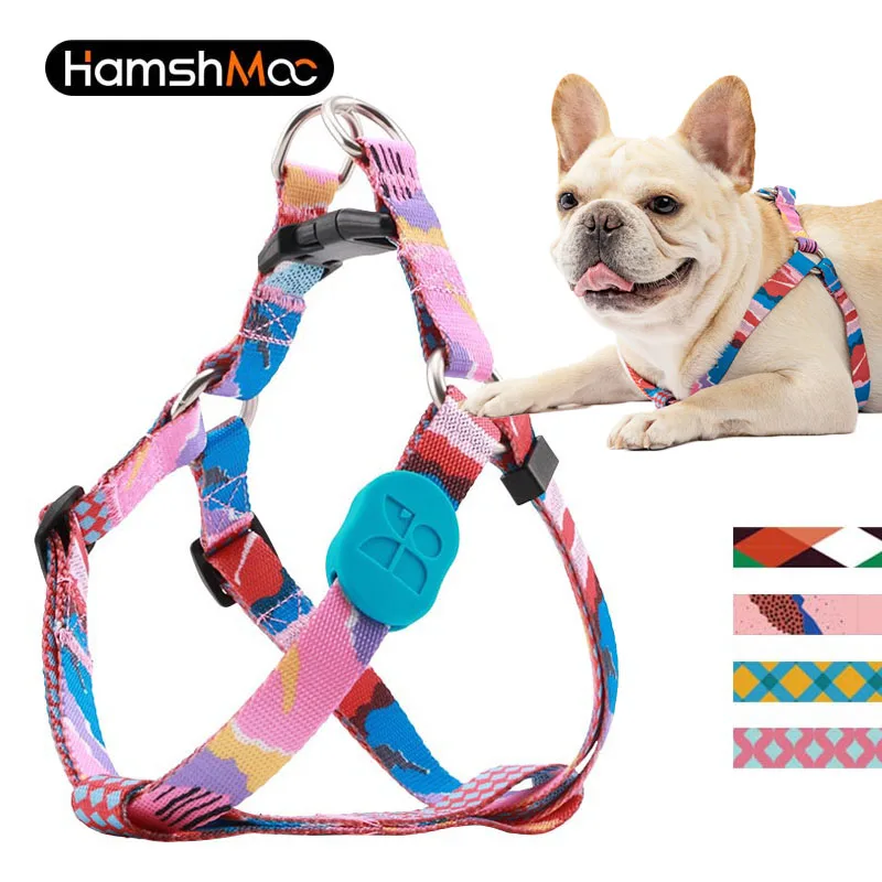 HamshMoc-arnés de nailon para mascotas, Collar de cuello ajustable a cuadros, a la moda, para perros pequeños y grandes