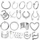 Кольцо для носа из нержавеющей стали ушной ряхщ кольца для носа носовой перегородки губ ушей не пирсинга кольцо для подковы штанга клипса для пирсинга тела