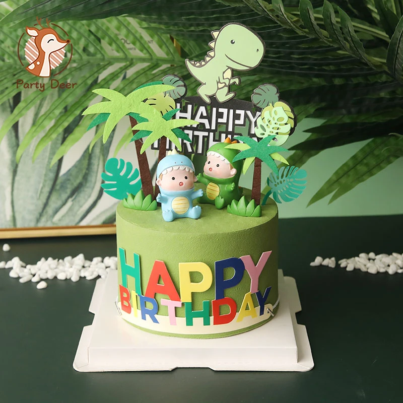 

Искусственное дерево, динозавр из смолы, Топпер для детского торта, для детского праздника, дня рождения, свадьбы