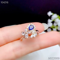kjjeaxcmy fine jewelry 925 sterling silver inlaid natural sapphire new ring classic girls ring support test