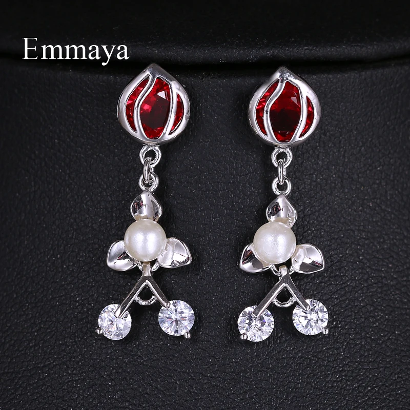 Emmaya New Fashion Distinctive Modelling With Pearl Hollow Out Contain Shiny Zirocnia Stone For Girl Fascinating Earring Banquet | Украшения