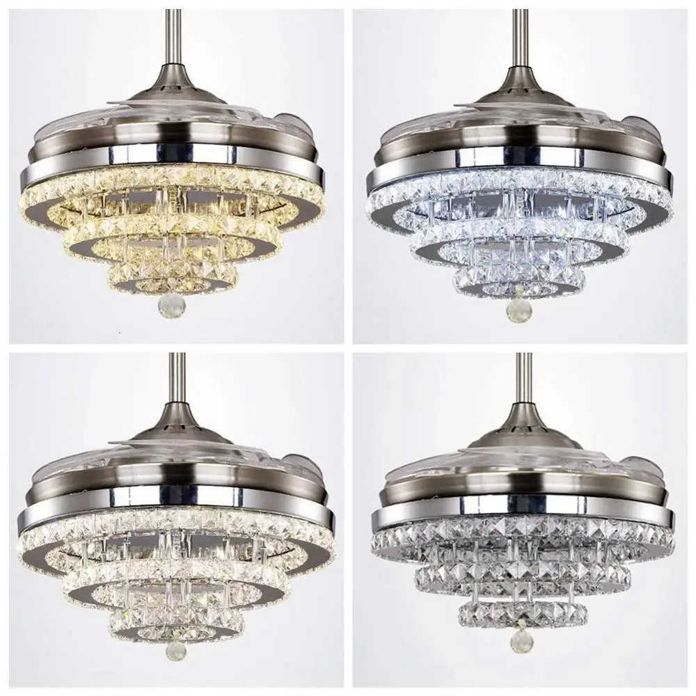 Хрустальный потолочный вентилятор 42 дюйма люстра с дистанционным управлением