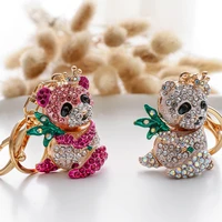 new cute key chain european and american pendant diamond cartoon panda metal key chain custom creative small gifts key chain