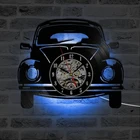 Светодиодные настенные часы в форме автомобиля, современный дизайн, 3D декоративные подвесные часы с 7 цветами, светодиодная подсветка, настенные часы, домашний декор, бесшумные