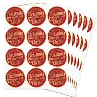red merry christmas sticker thank you sealing labels 120pcs 2 round scrapbooking stationery sticker for xmas gift boxes decor