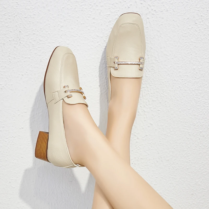 Женские лоферы без задника O16U белые модельные туфли из натуральной кожи на