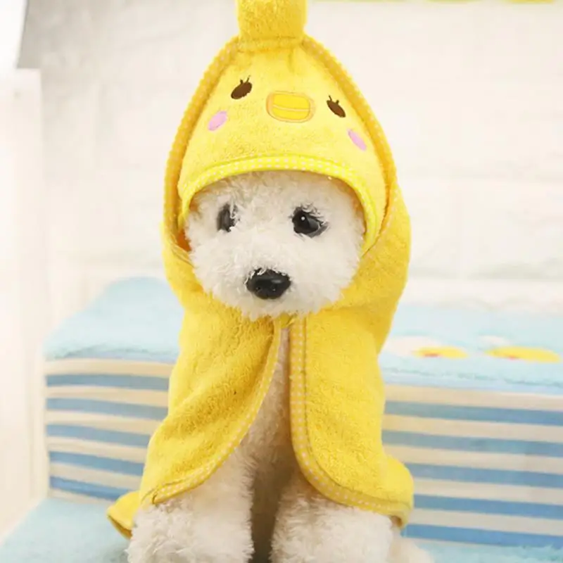 Милое полотенце для собак мягкое сушильное банное кошек милых мультяшных щенков