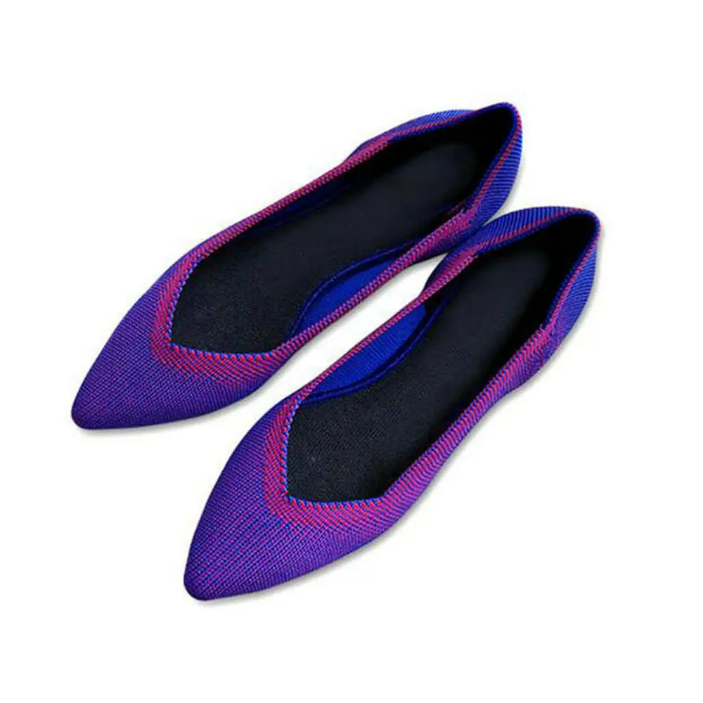 Новинка женские балетки с острым носком лоферы мягкая подошва 3d шерстяные