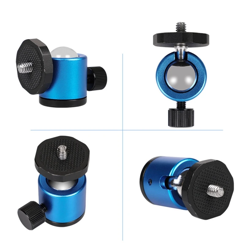 

Mini Ball Head 1/4" Screw Mount 360 Swivel Metal Stand Holder for DSLR Camera