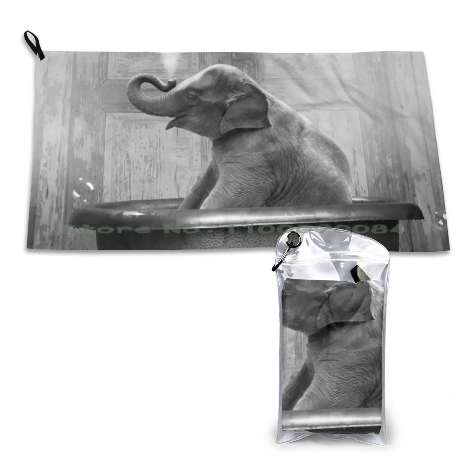 

Elephant In Bathtub Quick Dry Towel Gym Sports Bath Portable Bathtub Shower Splash Bathroom Washroom Farmhouse Farmer Rustic