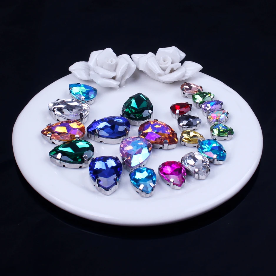 Швейные Стразы для рукоделия капли воды стекло коготь дрель ювелирных украшений