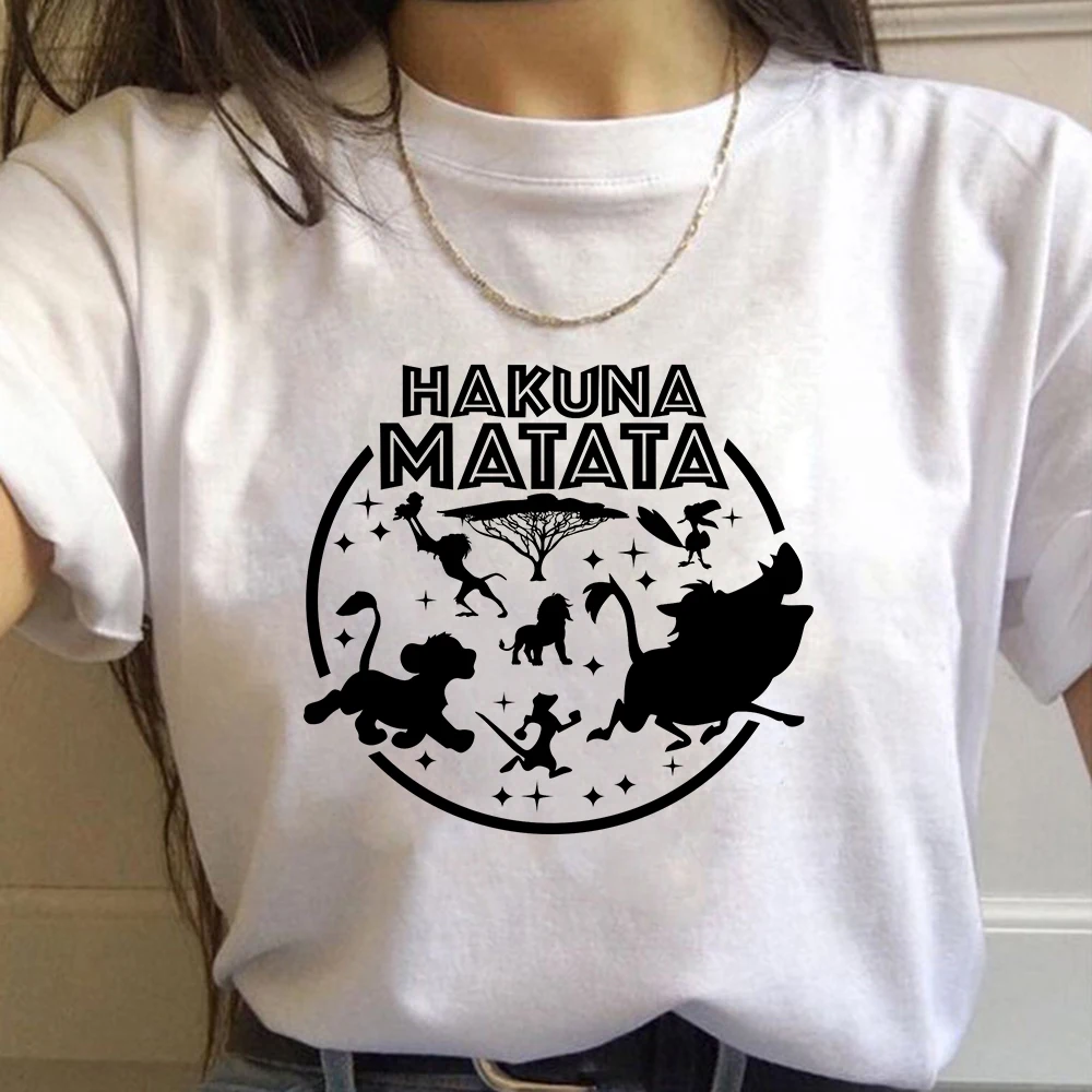 Футболка хакуна матата Король Лев повседневная забавная с мультяшным принтом -