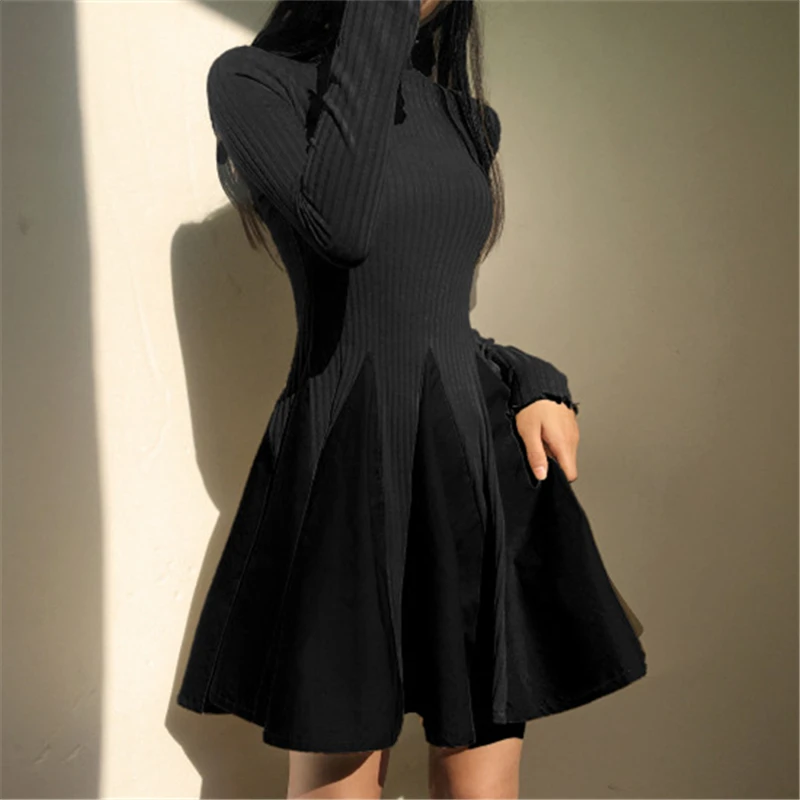 Приталенное приталенное платье с высокой талией женское трапециевидной формы