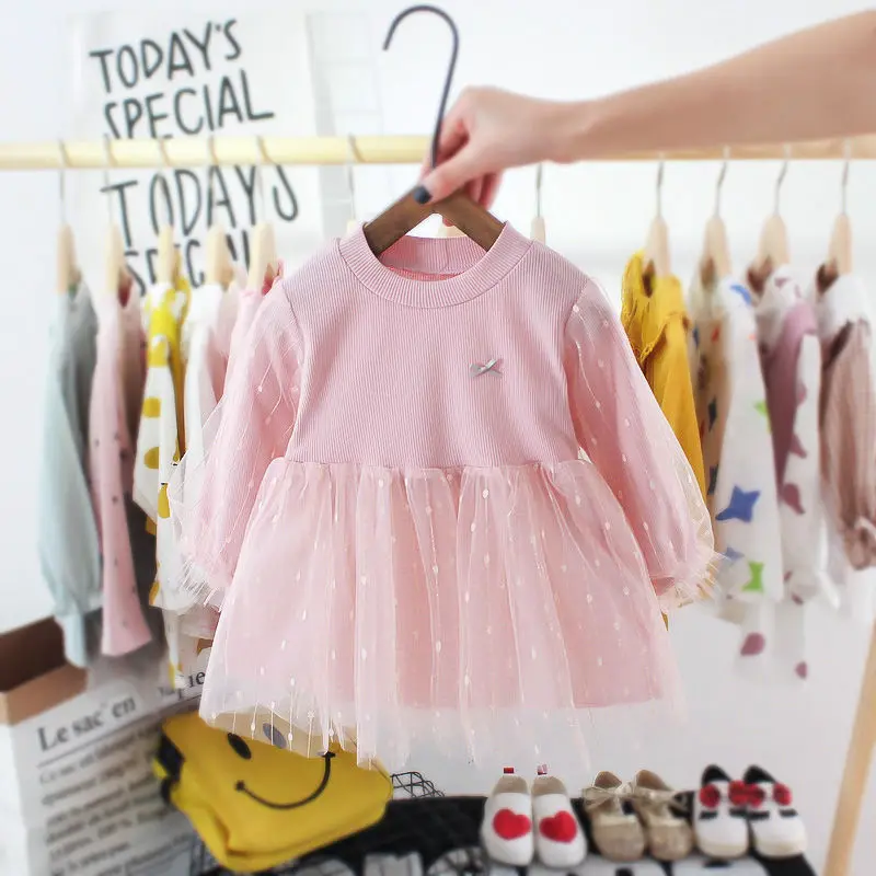 

Детское Сетчатое платье-пачка с блестками, на весну/осень