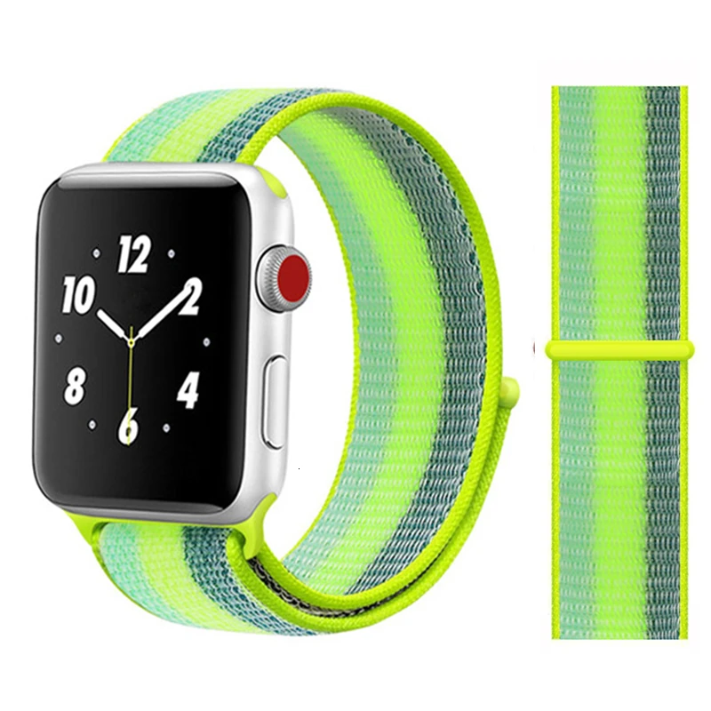Pollen Stripe Нейлоновый ремешок для Apple Watch серии 5 42 мм iwatch 44 мм ремешок 38 мм 40 мм iwatch sreies 4 3 2 pulseira браслет ремешок для часов - Цвет ремешка: Pollen Stripe