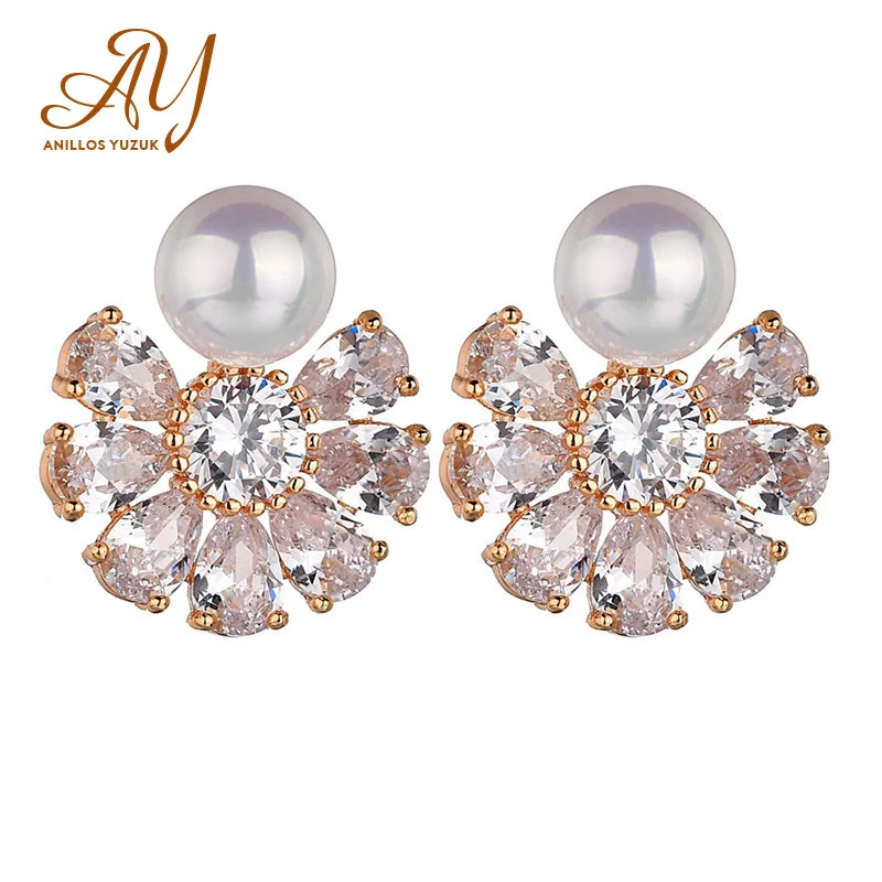 

Anillos Yuzuk Elegant 925 Sterling Silver White Pearl With Push-back Stud Earrings For Women Wedding Pear Earing Fashion Jewelry