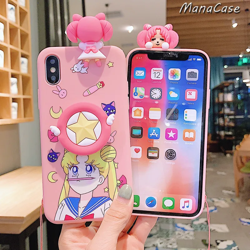 Милый протектор экрана Сейлор Мун чехол для телефона аниме для iPhone 11 Pro Max X XS MAX XR 6 6s 7 8 Plus для задней крышки из закаленного стекла