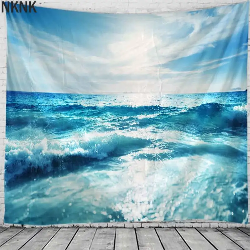 

Blue Sea Water Tapestry Indian Mandala Tapestry Wall Hanging Tapestries Boho Bedroom Wall Rug Couch Blanket 6 Size