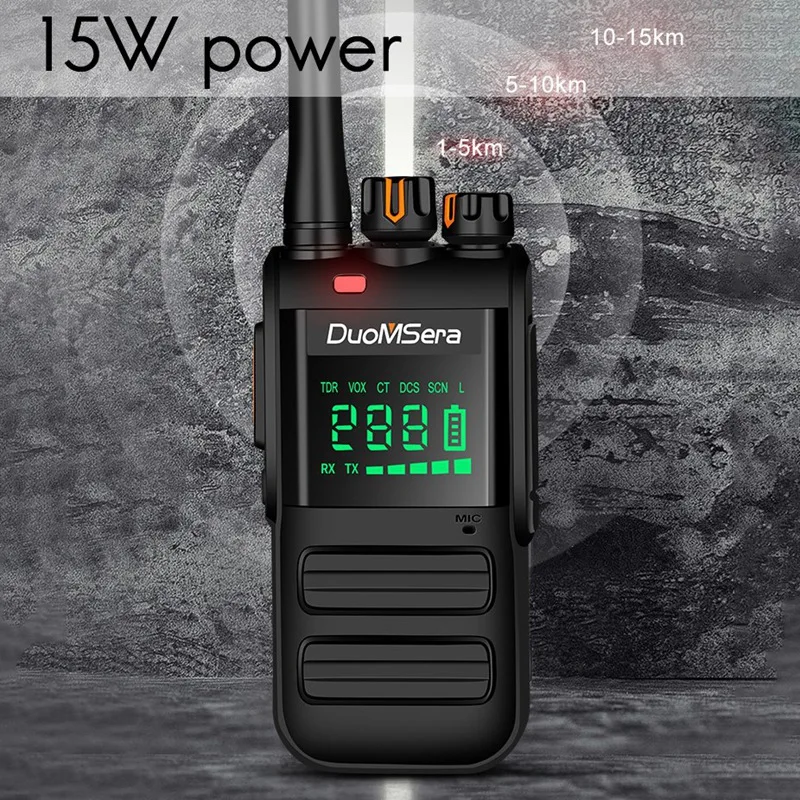 

DuoMSera Wireless Walkie Talkie High Power Handheld Waterproof Walkie Talkie for Civil Construction Site US Plug