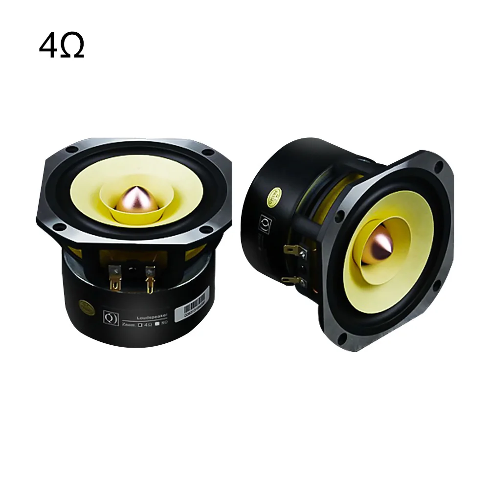 Square 4Ohm 25W AIYIMA 1 шт. 4 дюймовый звуковой динамик 4Ohm 8Ohm 25 Вт полный диапазон громкоговоритель Hi-Fi пуля резиновый край колонки для DIY домашнего кинотеатра - Цвет: Square 4Ohm 25W