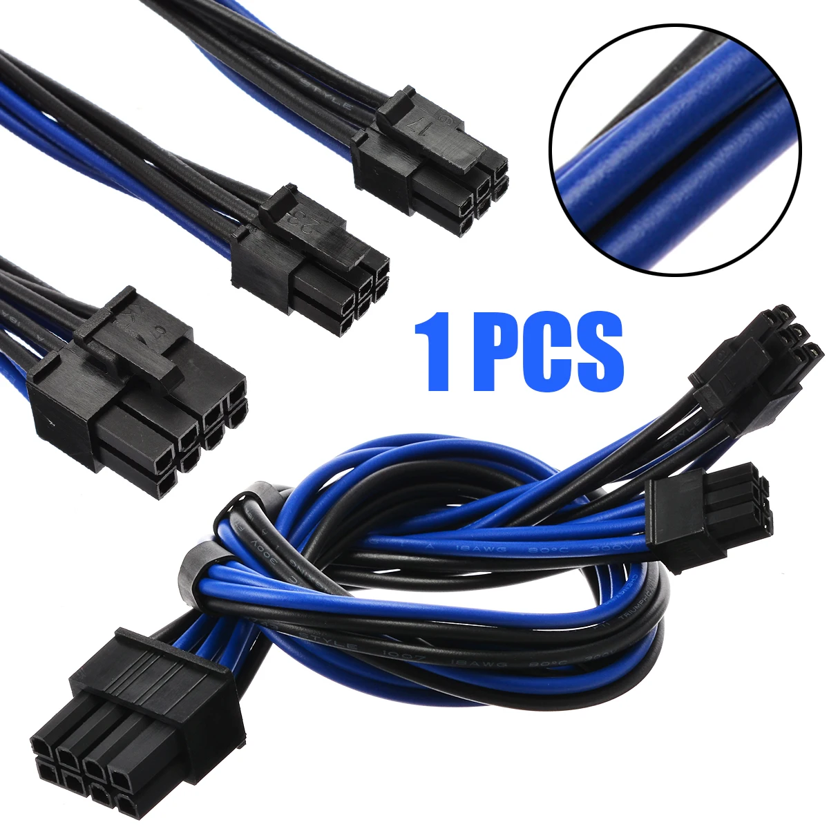 18AWG Dual Mini 6 Pin Male To 8 Graphics Video Card Power Cable to PCI Express Converter For Mac Pro | Компьютеры и офис