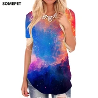somepet galaxy t shirt women nebula funny t shirts colorful t shirts 3d space v neck tshirt womens clothing hip hop casual tops