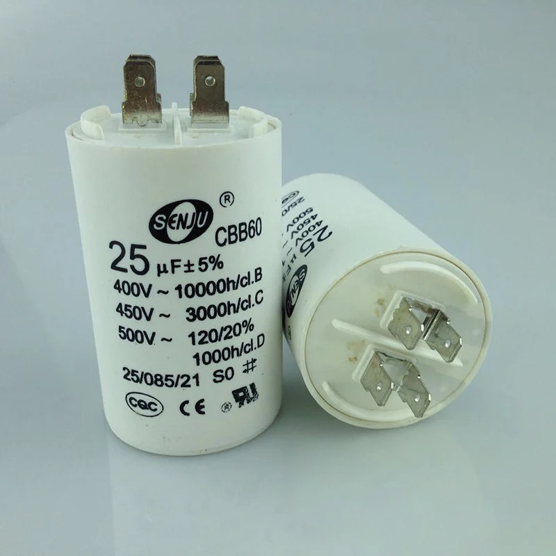 1 шт. CBB60 AC450V 25 мкФ 50/60Hz конденсатор двигателя кондиционера компрессора пусковой |
