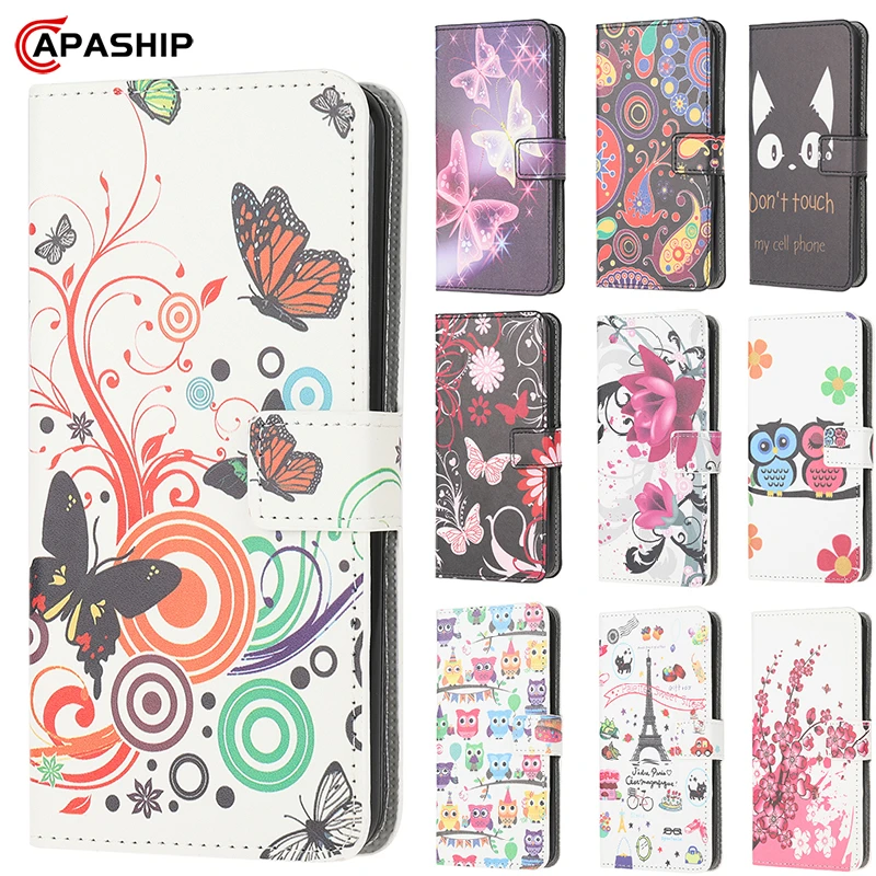 Чехол книжка с кошельком милыми объемными совами и цветами для iphone 11 Pro Max X XS XR 5 6 6S