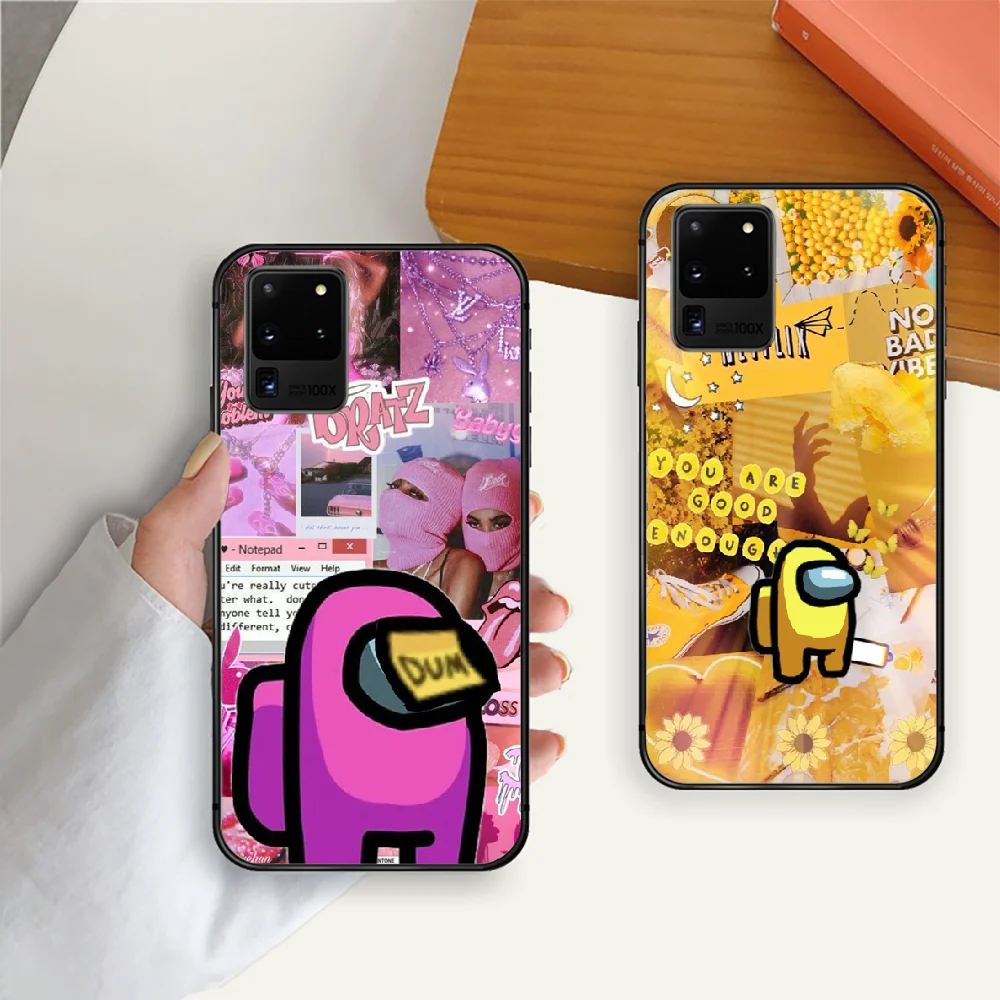 

Game Among Us Cartoon Phone Case Cover For Samsung Galaxy Note S 7 8 9 10 10E 20 Plus Lite Uitra Black Black Bumper Black Etui