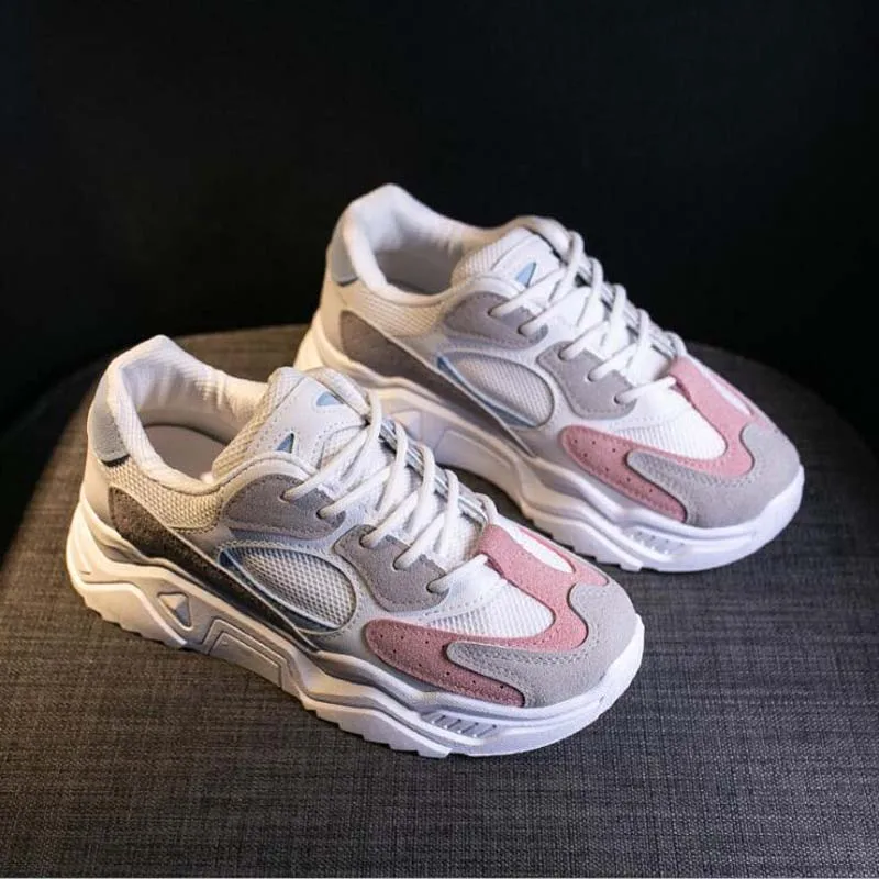 

Кроссовки женские весенние на толстой подошве, Вулканизированная подошва, круглый носок, дышащие, для отдыха