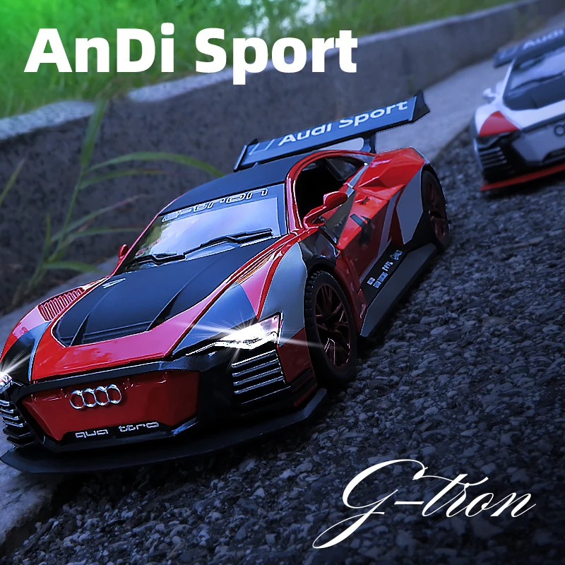 Модель автомобиля Audi GT Le 1:32 гоночная имитация из сплава со звуком и светильник