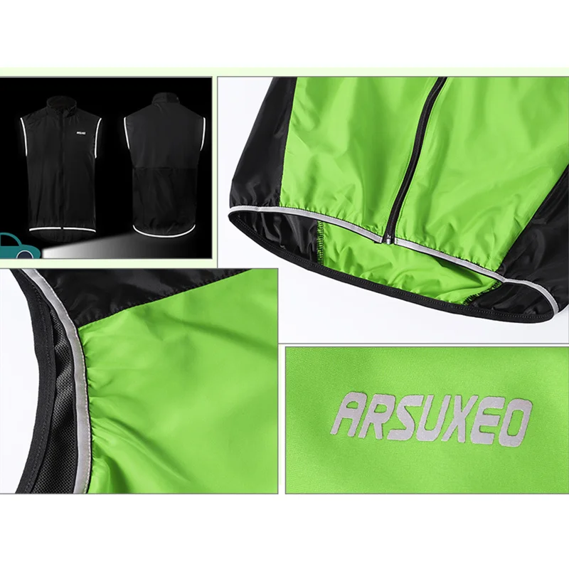 Жилет велосипедный светоотражающий Мужская ветровка без рукавов для горных