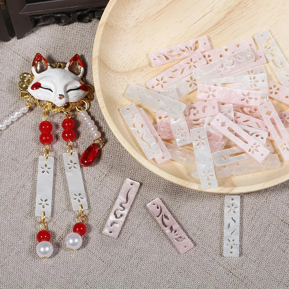 5 шт./пакет белые и акриловые бусины розовые кислотные оболочки как полый ломтик