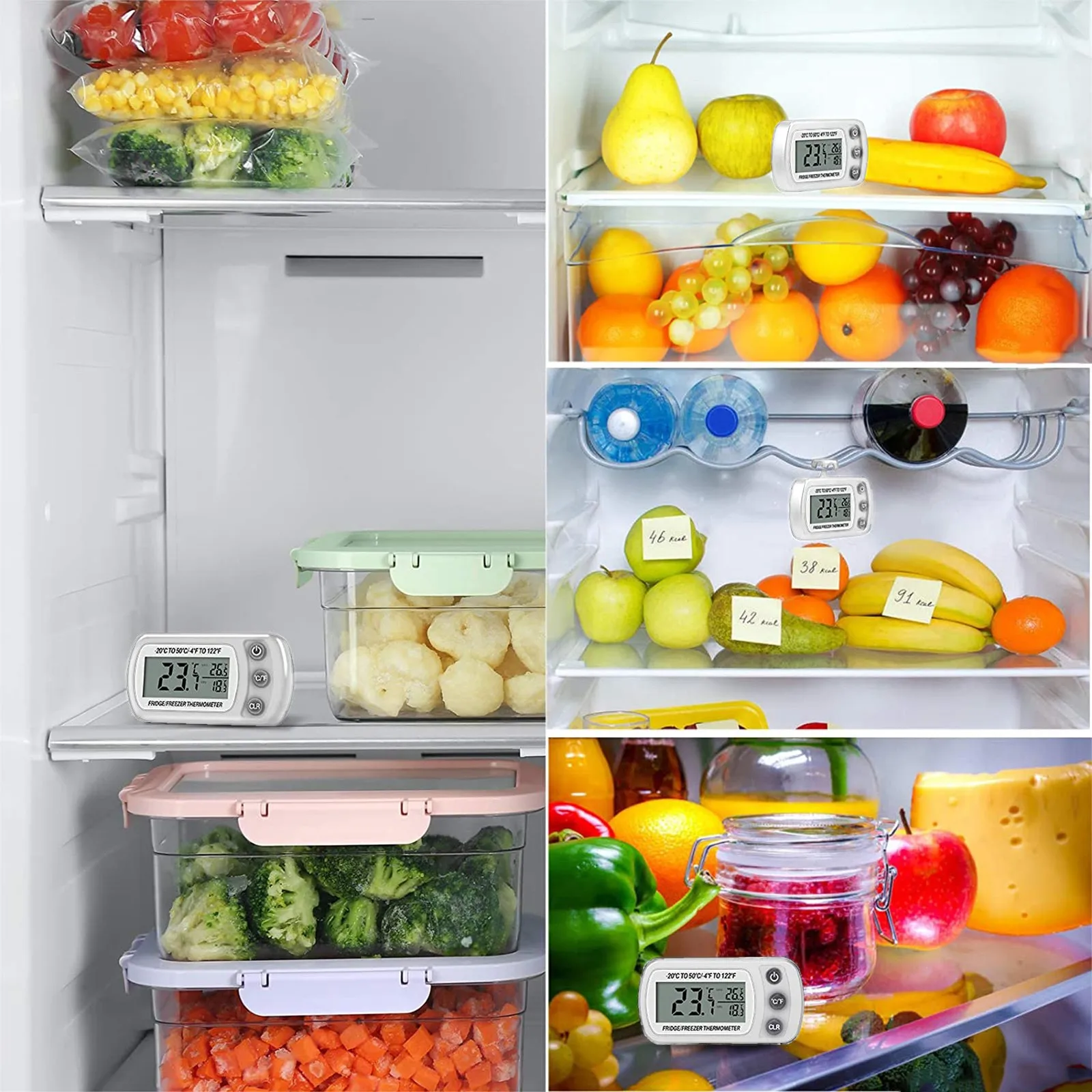 2 шт LCD цифровой экран точный холодильник термометр для холодильника морозильник
