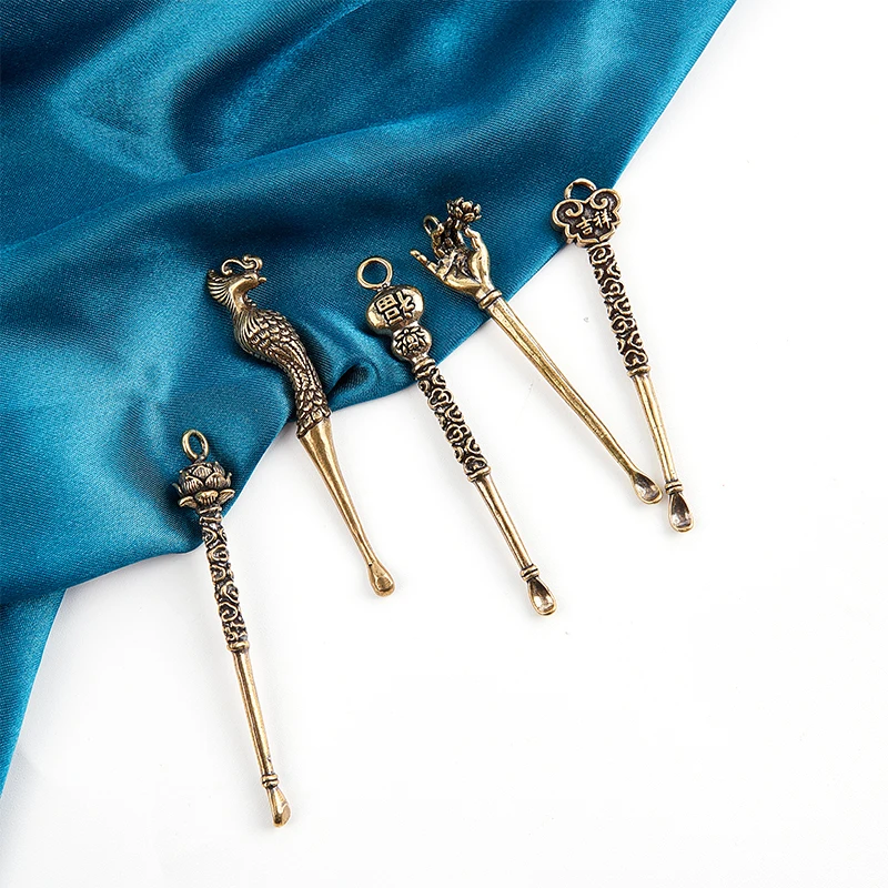 1 шт. портативные ушные ложки в стиле ретро латунный инструмент для чистки ушей с