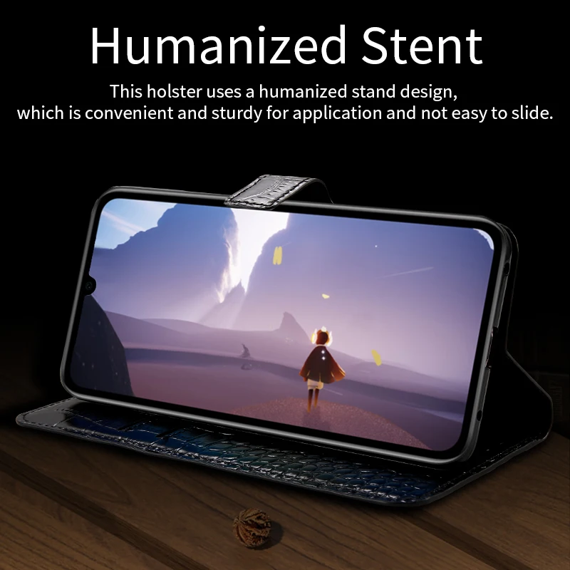 genuine leather card slot holder strap flip case for huawei p40 p30 lite p20 p50 pro mate 40 20 cover for honor 50 20 10 lite 9x free global shipping