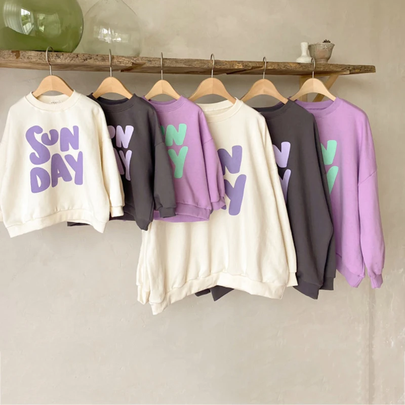 

Autumn Spring Family Matching Outfits Letter Mother Kids Hoodies Sweatershirt Clothes Fashion Family Look