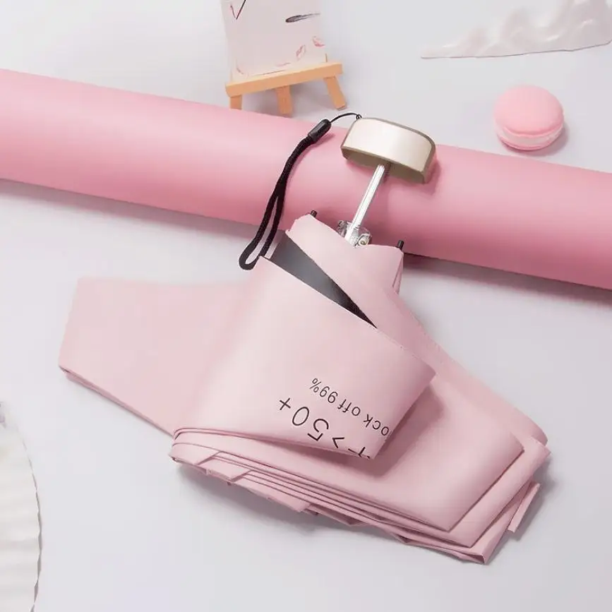 

Sun umbrella ladies ultra-compact vinyl umbrella dual-use pocket sun protection and UV protection 50% off umbrella